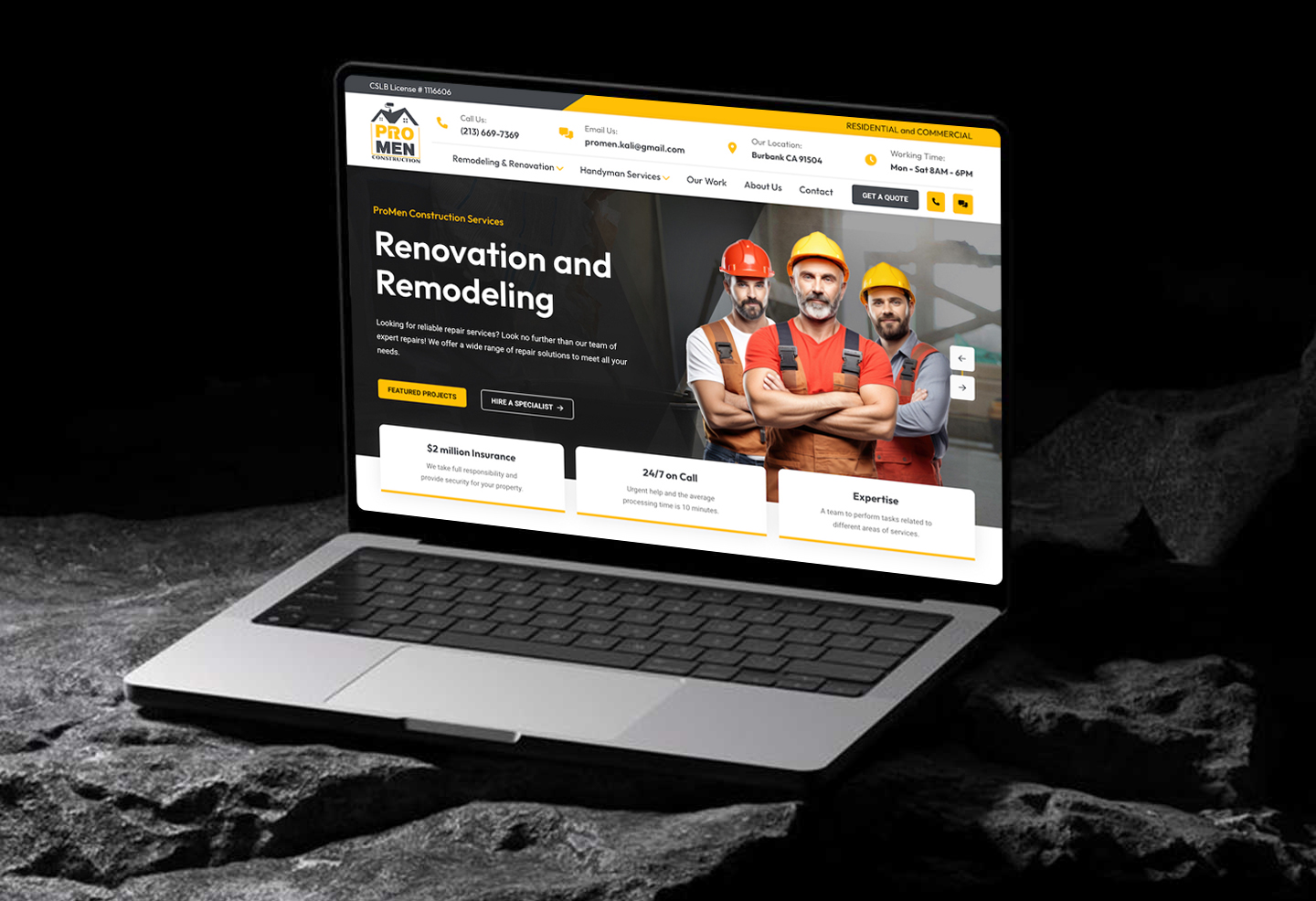 Сайт ProMen Construction
