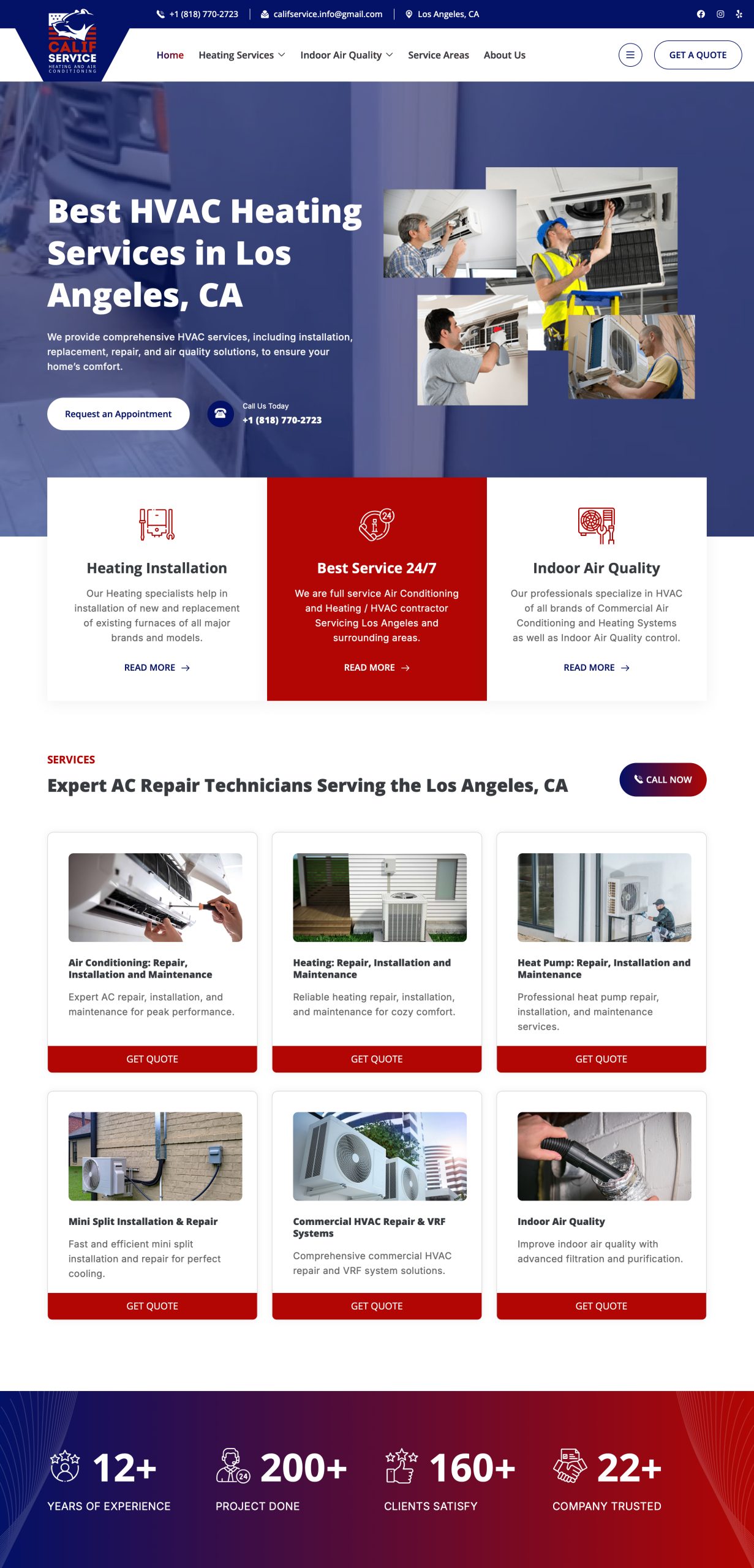 Розробка сайту Heating and Air Conditioning
